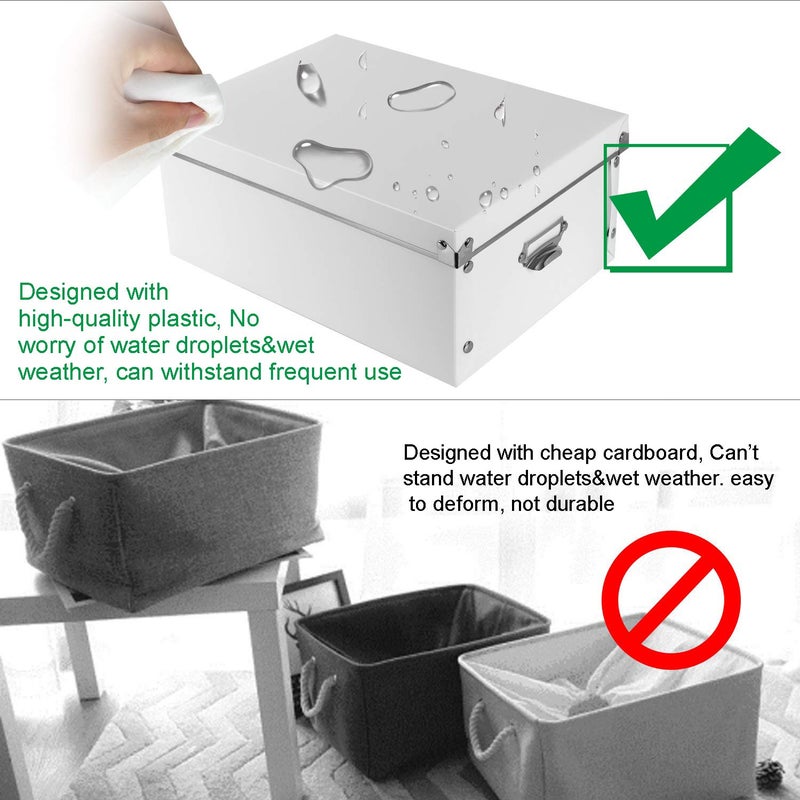 SEEKIND Decorative Storage Boxes with Lids,Water-Proof Storage Bins for Shoes,Clothes,Office â€¦ - Image 4